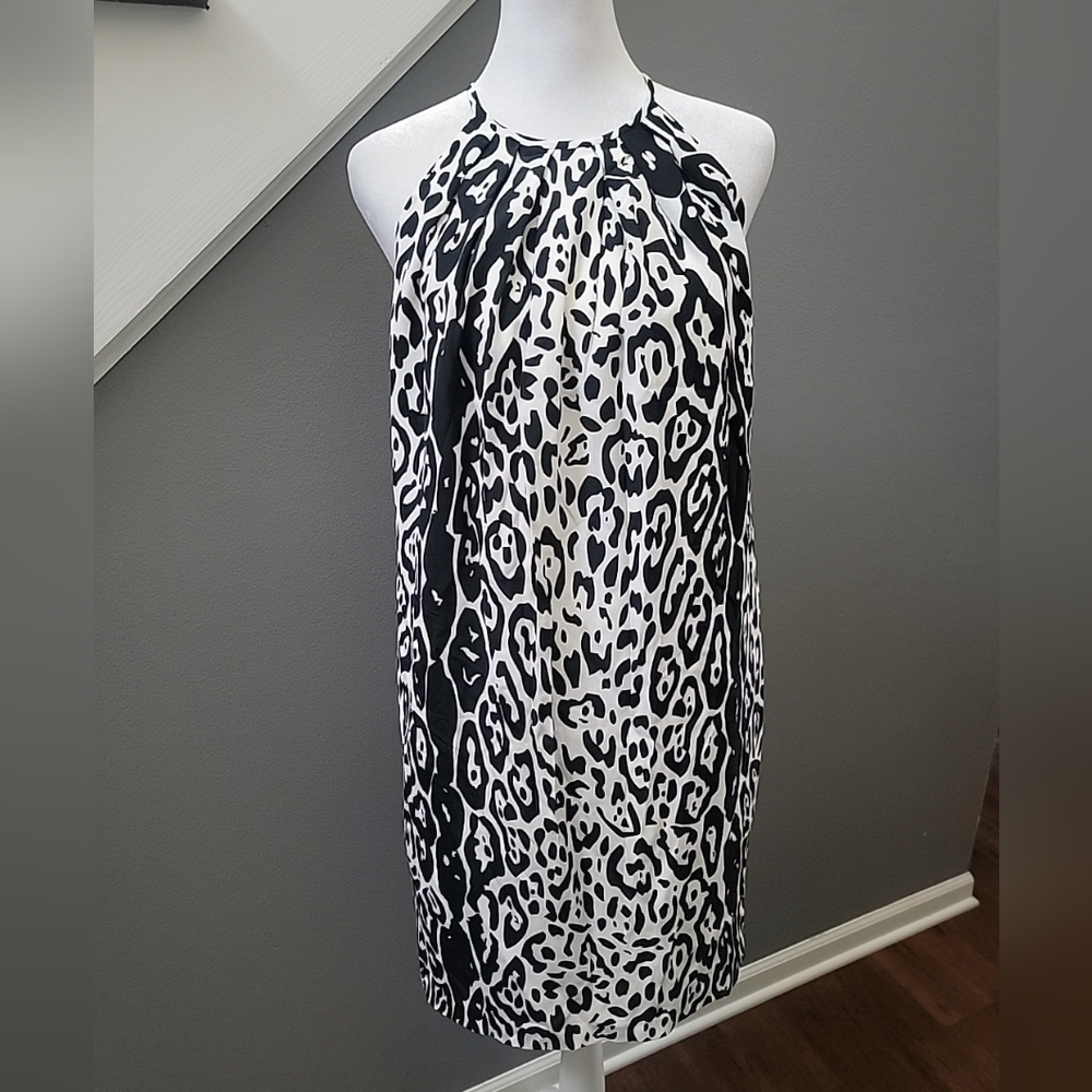JAY GODFREY DIDDLEY DRESS ANIMAL PRINT 100% SILK ZIP BACK SZ Small